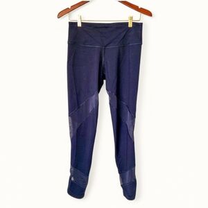 Victoria Sport Knockout Tight High Rise Mesh Panel Leggings Navy M Long‎